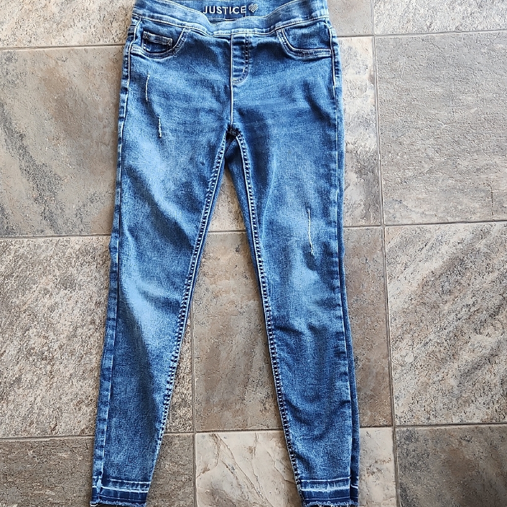 Justice Blue Stretch Denim Jeggings for Girls